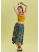 Petrol Midi Skirt with Waist Tie and Gipe Detail 4505